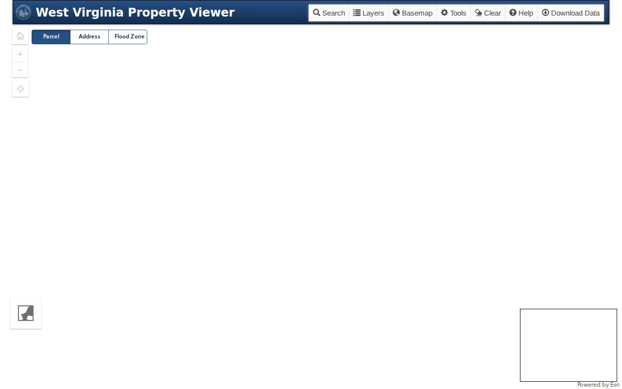 Wayne County property records parcel map and flood viewer controls
